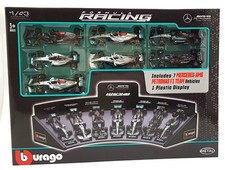 Burago 1/43 Scale 18-38170 - Mercedes-AMG Petronas F1 7 Cars and Display Stand