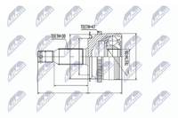 NTY Gelenksatz, Antriebswelle NPZ-MS-006 FüR Mitsubishi