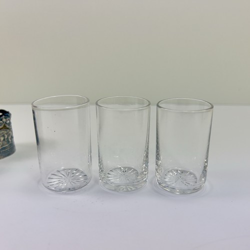 Antique 1903 WC Sterling William Comyns Repousse Tea Holders & Glass Inserts - Picture 18 of 23