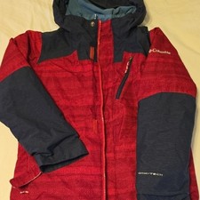 Columbia Omni-Tech Interchange Jacket Kids Medium Red Navy Blue Winter Coat