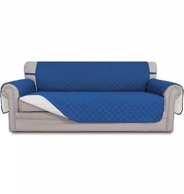 Easy-Going Reversible Couch Cover for 3 Cushion Couch Sofa Cover for Dogs Blue