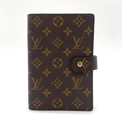 LOUIS VUITTON Monogram Agenda MM R20105 Day Planner Cover Brown 6-Ring Binder