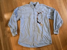Looney Tunes Warner Bros Studio Store Blue Shirt Button Front Size Medium