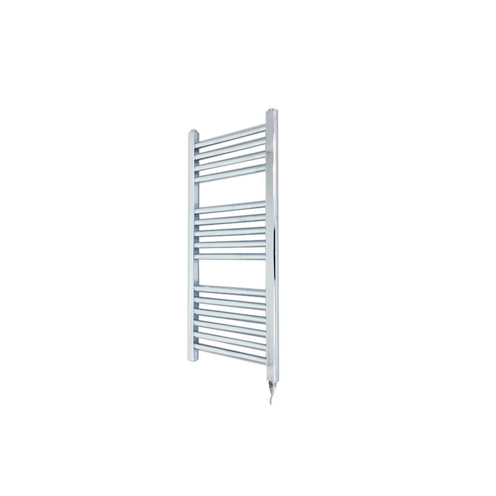 Straight Chrome Electric Towel Rail Fixed Temp 150W Element 300mm x 800mm