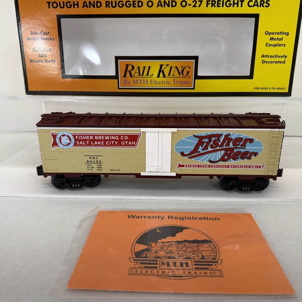 MTH RailKing 30-7850 Salt Lake Fisher Beer Modern Beer Reefer New O O-27 #84120 - Image 2 of 4