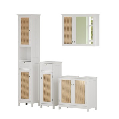 Badmöbel-Set Vicco Rosario 4 teilig, mit Hochschrank