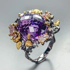Jewellery 30 ct+ Natural Amethyst Ring 925 Sterling Silver Size 8 /R461625