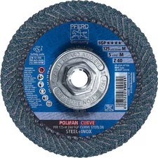 Pferd 67216 5" X 5/8-11 Thd. Polifan Flap Disc - Z Sgp Curve Steelox, Zirconia,