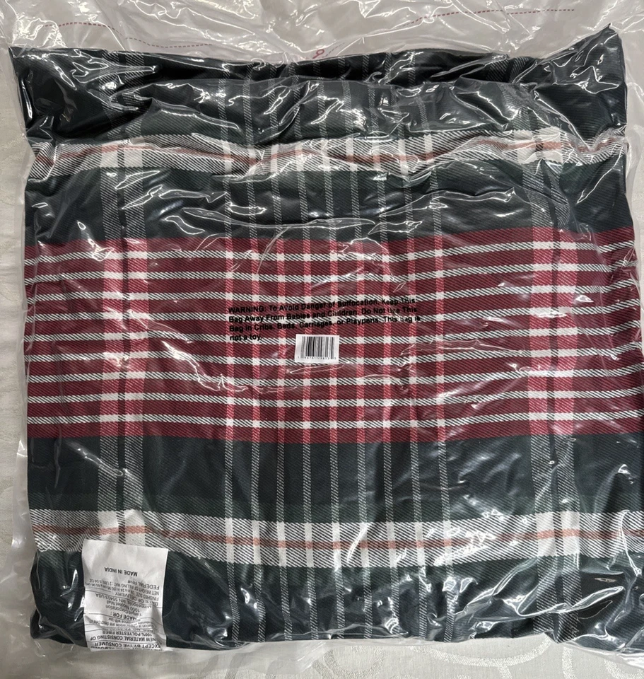 Almohada cuadrada a cuadros de 24" x 24" roja/verde - hogar y mano vacaciones nueva Foto 4 de 4