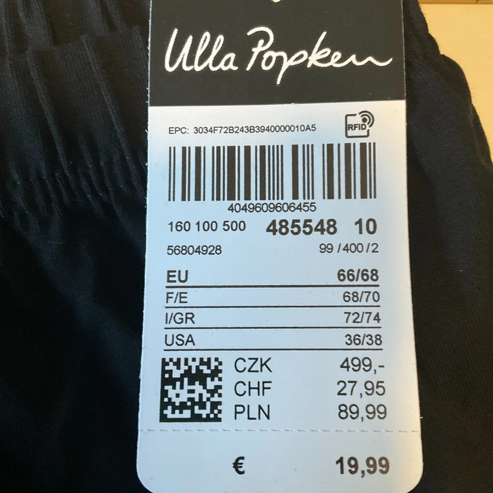 Calça Ulla Popken Feminina Tamanho 36/38 Preta Cintura Elástica Cordão - Imagem 3 de 4