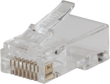 VDV826-762 Pass-Thru Modular Data Plug, RJ45 Cat5E, Gold Plated, Pass through Co