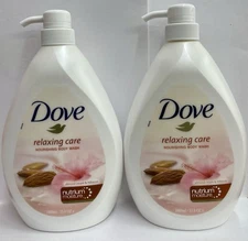 2 PCS Dove Relaxing Care Nourishing Body Wash,Almond Cream & Hibiscus 33.8 OZ Eh