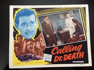 Calling Doctor Death Original Movie Lobby Card #5 R53 1953 Lon Chaney JR. VG