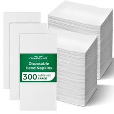 300 Pack Disposable Linen-Feel Guest Towels, Soft Absorbent White Hand Towels...