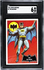 1966 Topps Batman Black Bat #1 The Batman SGC 6