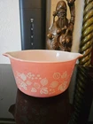 Vintage Pyrex Pink Gooseberry Cinderella Mixing Bowl 473 1 Qt Pour Spouts USA
