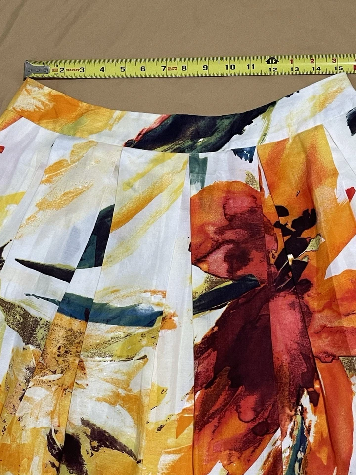 Falda floral ECCOCI talla 12 con forro multicolor fluido 💯 forro de algodón para mujer Foto 3 de 4