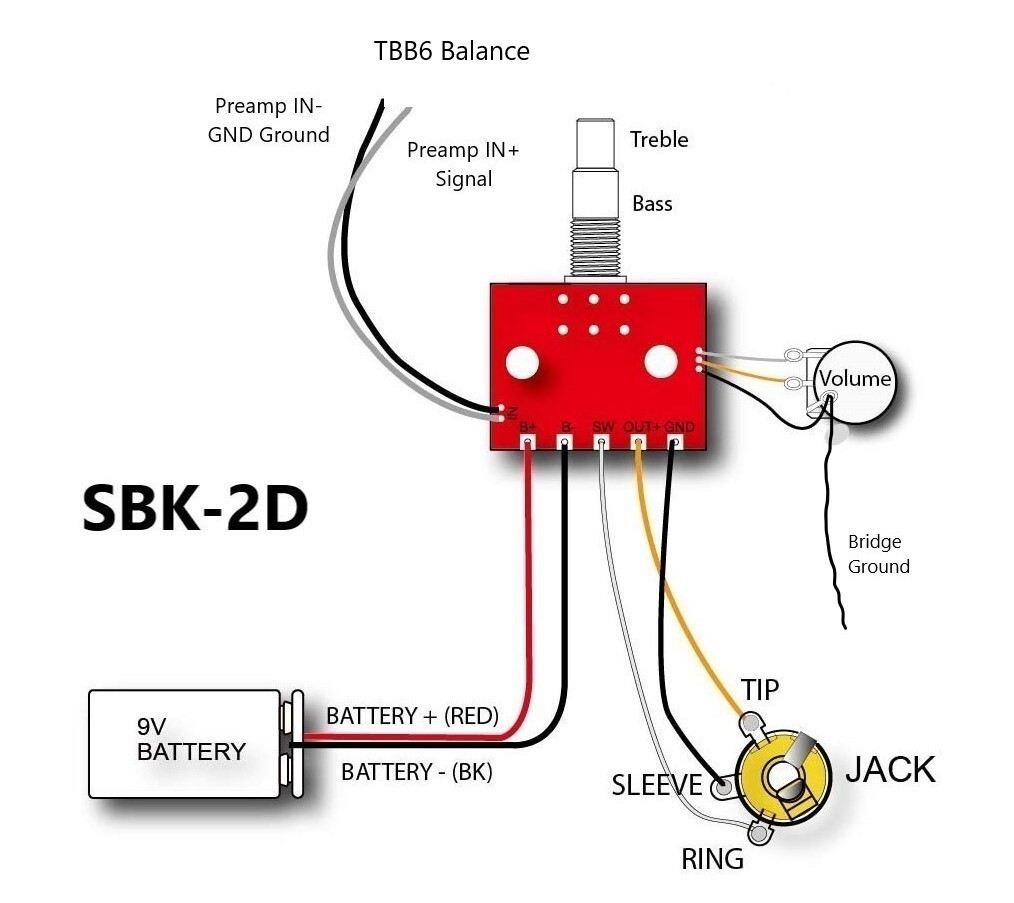 TONE MONSTER SBK-2D Bass Guitar Preamp +/-12dB 9-18V Balance TONE MONSTER SBK-2D Bass Guitar Preamp +/-12dB 9-18V Balance