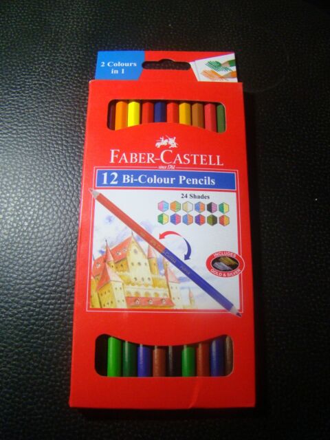  Faber  Castell  Bi Colour Pencils 24 Shades  2 Color In1 Gold 