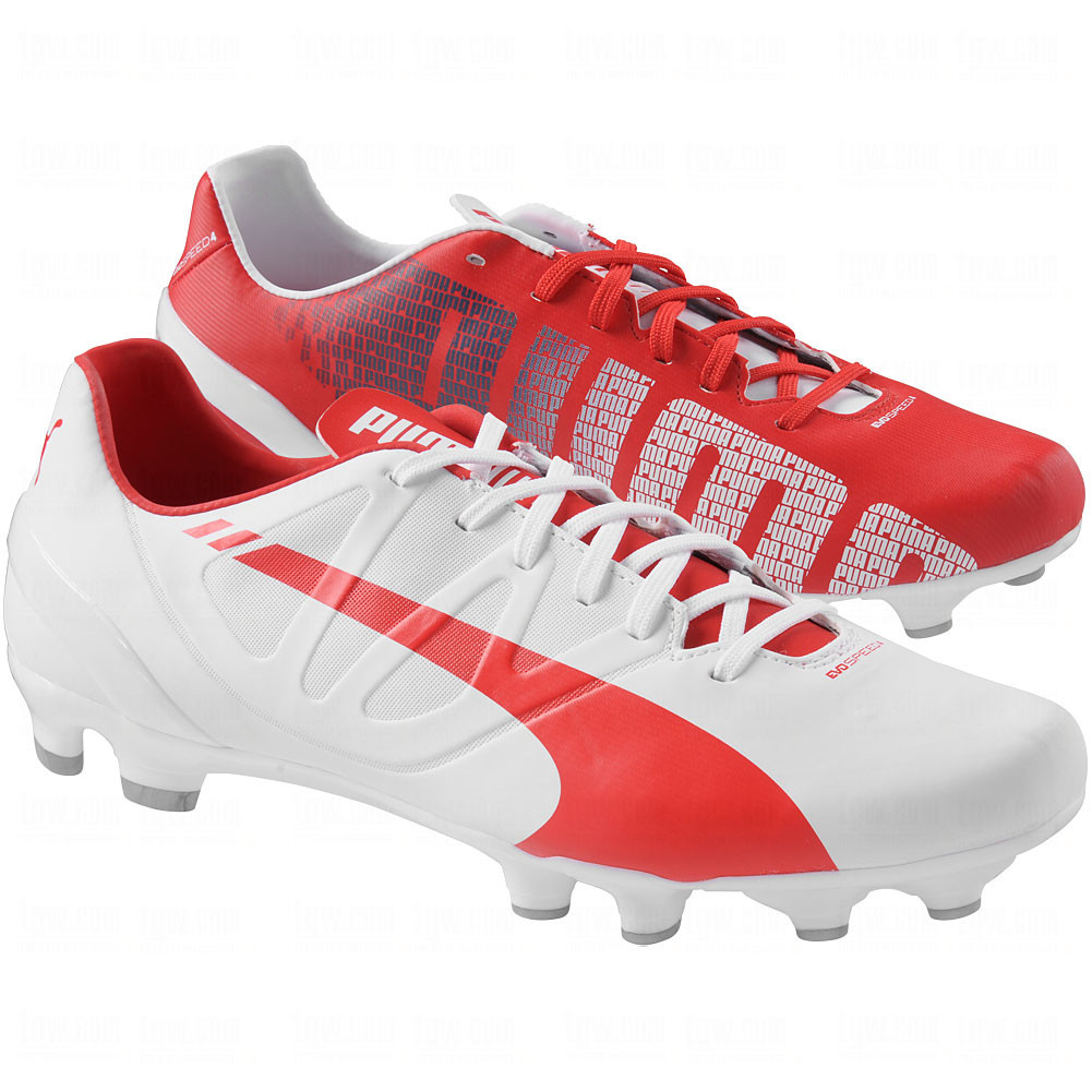 puma evospeed red and white