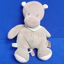 NATTOU NILPFERD HIPPO STOFFTIER SPIELUHR 28 CM LULLABY GRAU