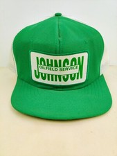 Vintage USA MADE Johnson Oil Service Patch Trucker Hat Snapback Cap NOS