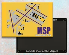 MSP Minneapolis Airport Diagram Map Handmade 3.25" x 2.25" Magnet (MM10032)