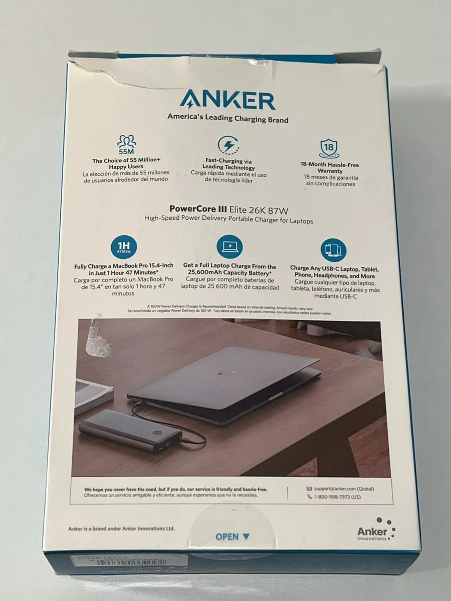 Anker PowerCore III Elite 25600 - Power bank - 25600 mAh - 87 Watt