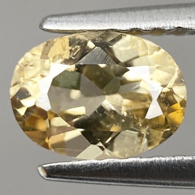 0.80ct Beryl Yellow Natural Flawless Faceted Oval Cut Loose Gemstone From Brazil
