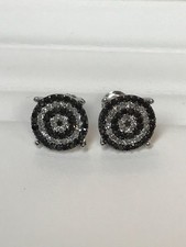 10kt white gold earrings With White Black Diamond