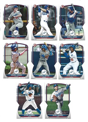 2023 Bowman Draft Los Angeles Dodgers 8 card Team Set  w / 1st Bowman cards