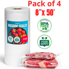 4 PCS   8" x 50' Vacuum Sealer Bags for Food Sealer Saver Seal