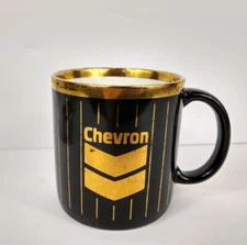 Chevron Oil & Gas Company Coffee Mug Black & Gold Promotional Cup Standard Oil