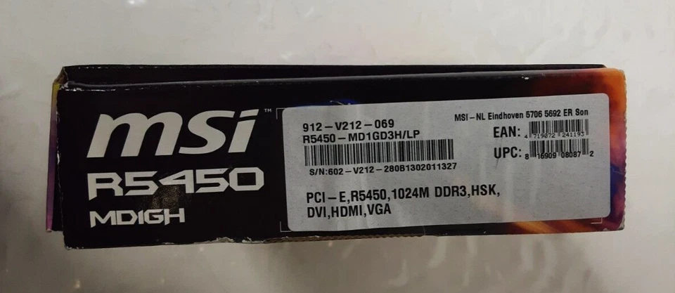 MSI ATI Radeon R5450 1GB DDR3 Video Card GPU (MD1GD3H/LP ) -HDMI-VGA-DVI - NEW - Image 4 of 4