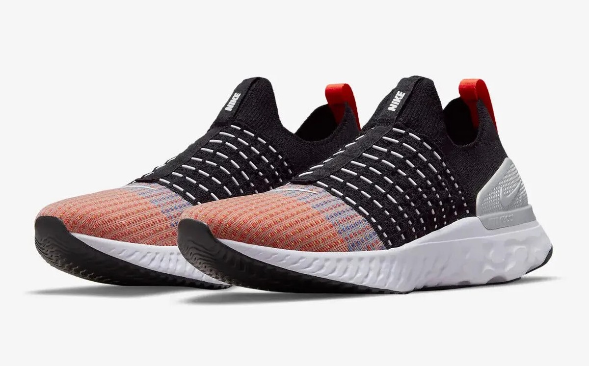 Nike React Phantom Run Flyknit Black White DQ7647 001 Men Size