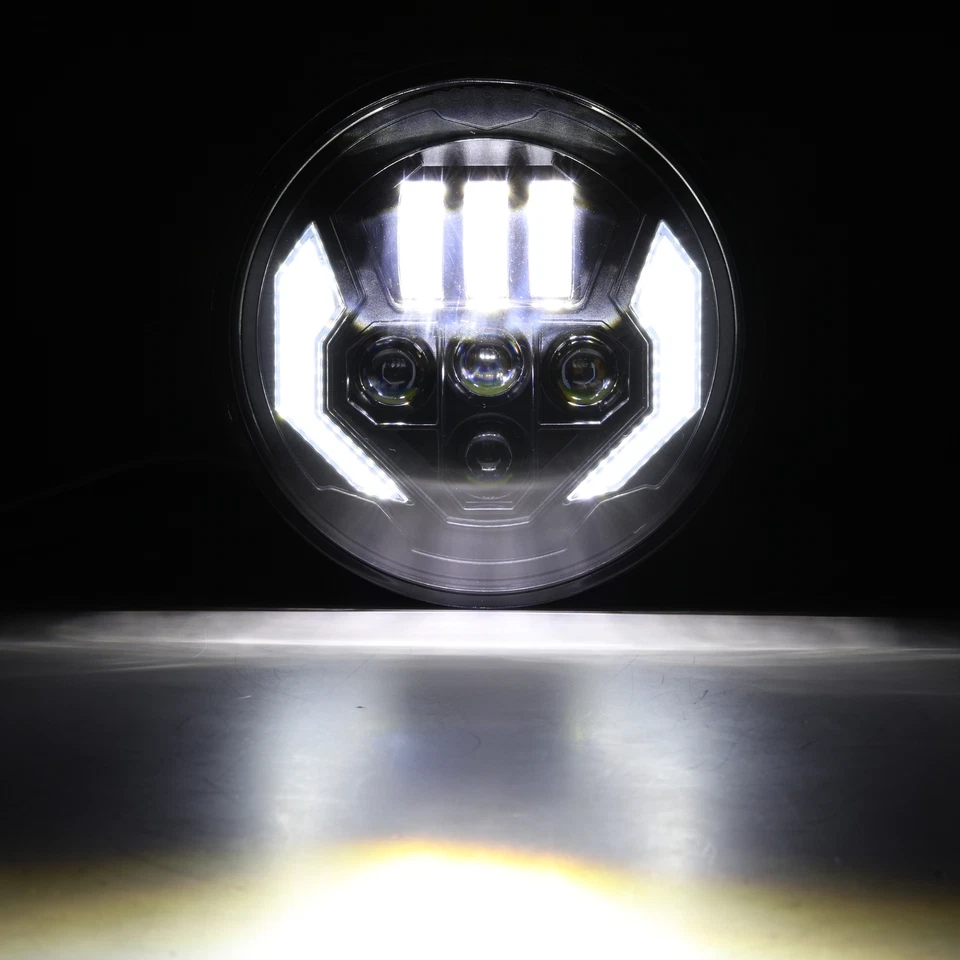 Par de faros LED redondos de 7" haz alto/bajo DRL intermitente para MG MGB 1969-1981 Foto 4 de 4