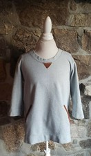 Soft Surroundings Greenish/Gray Lounge Terry Weekender Pullover Sweatshirt