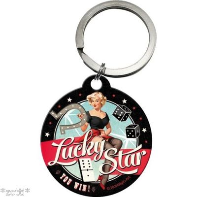 Nostalgic Art - Schlüsselanhänger rund - Durchmesser 4cm Lucky Star You Win *