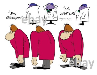 Hanna Barbera STYLE GUIDE PLATE - WACKY RACES - BIG GRUESOME & LI