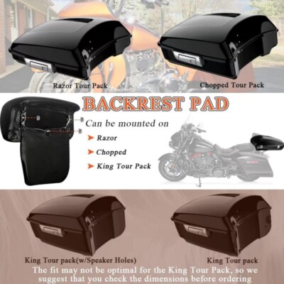 ＜送込＞前後カービングトラック搭載 ＯＬＤクルーザー３０''　オリジナルPAT付 For Tour Pak Touring 09-Up Razor Chopped Pack Trunk Backrest Pad