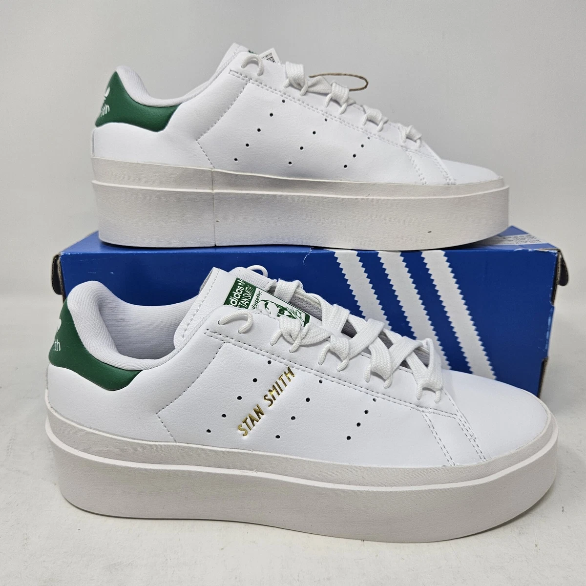 Wmns Adidas Stan Smith Bonega Platform Casual Shoe / Cloud White Green /  GY9310 | eBay