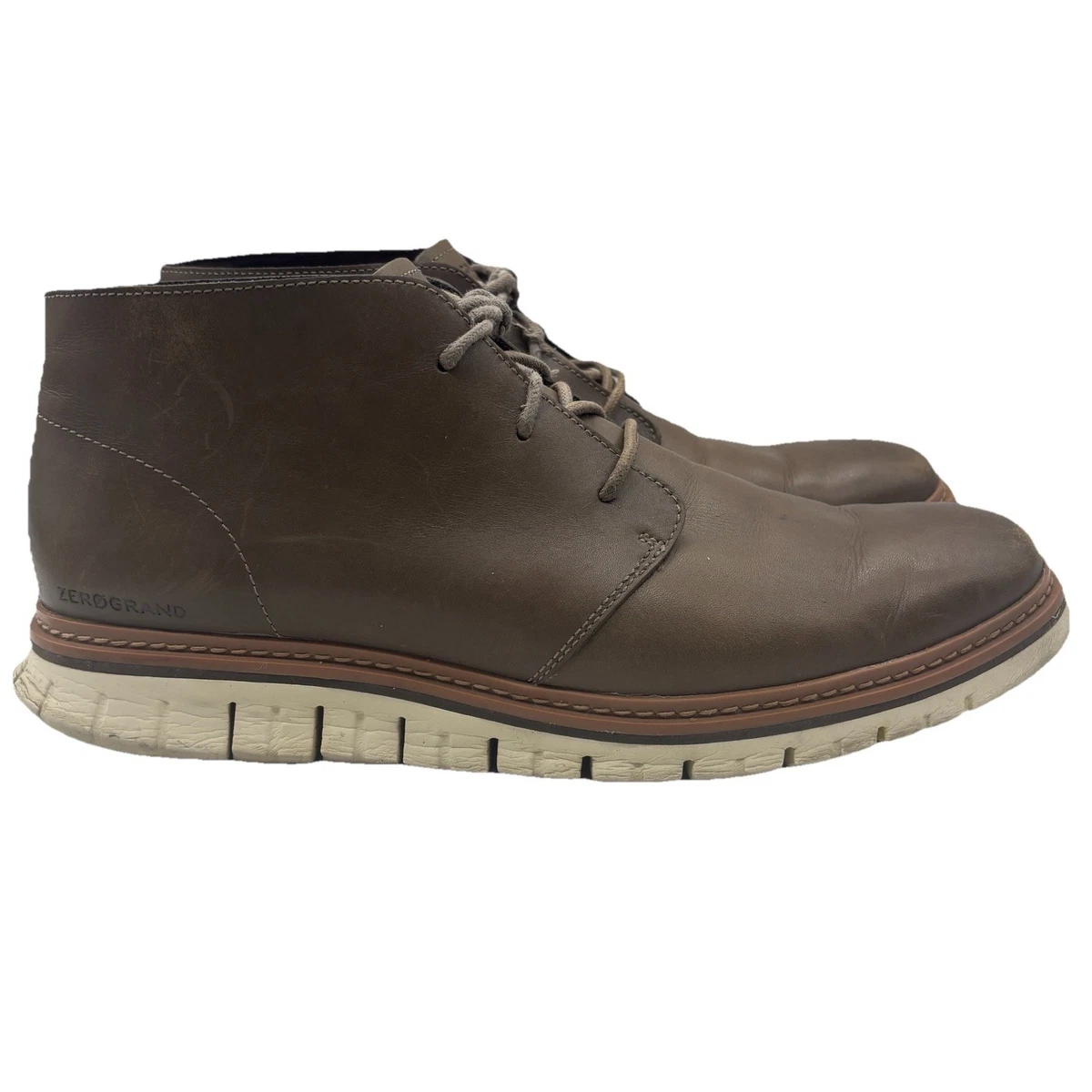 Cole Haan Nike Air Chukka Boots Mens 9.5M Brown Pebbled Leather Lace Up C09799 cole haan nike boots products for sale | eBay main image 4