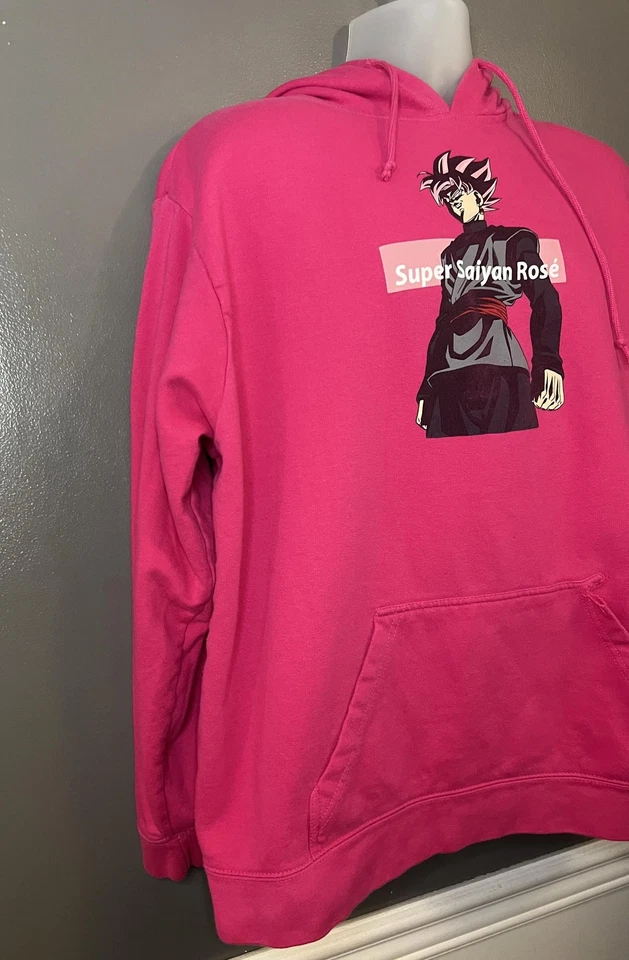 Dragon Ball Super Sudadera con Capucha Para Hombres 2XL Rosa Super Saiyajin Rosa Anime Pullover Gráfico Foto 2 de 4