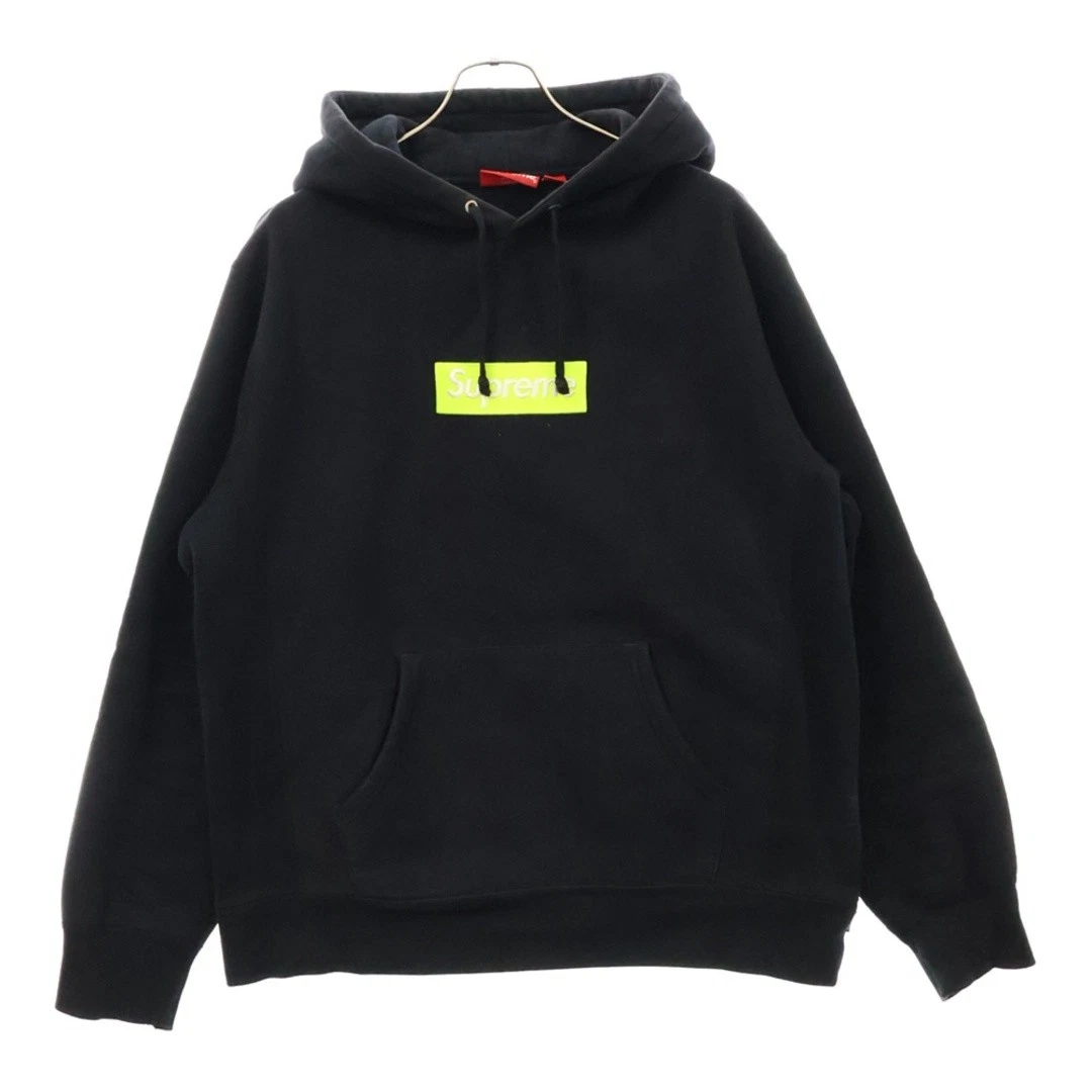 Sweat à capuche SUPREME 17AW boîte logo pull à capuche noir jaune occasion ae7b78