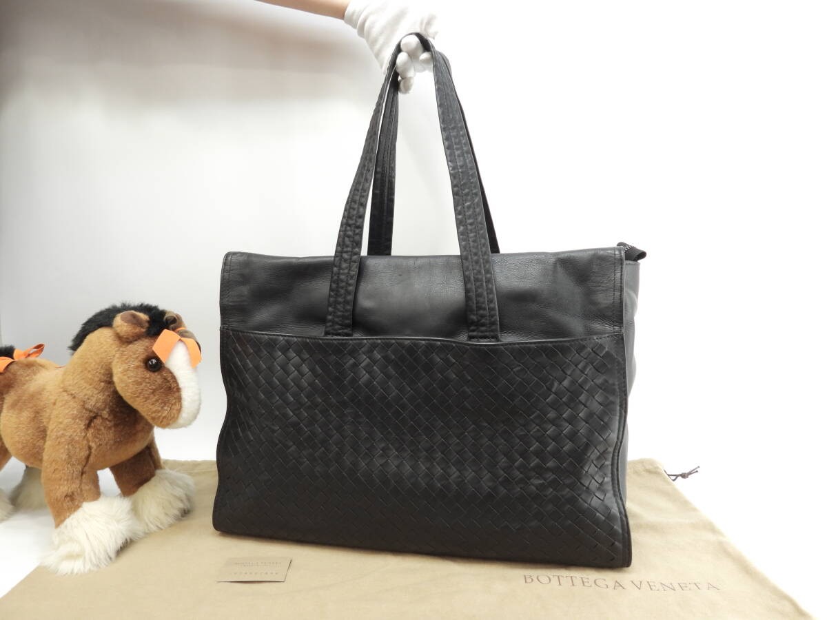 Bottega Veneta Shoulder Bag Black Leather Business Tote