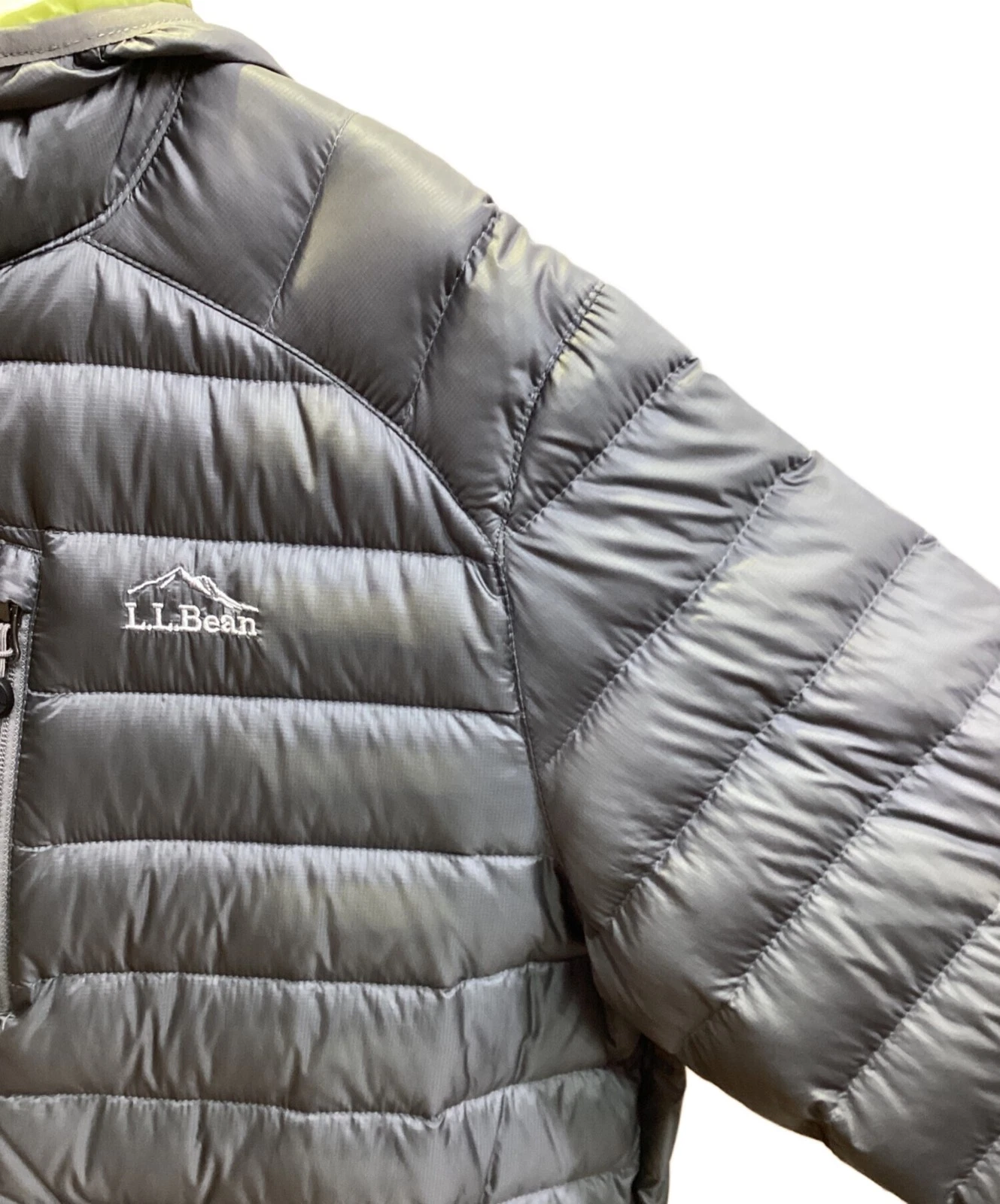L.L.Bean Outdoor Puffer Jacket Men's Size XL Gray/Yellow - product detail image 8