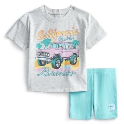 Baby Girls 3-6 Months Ford Bronco California Cruisin  Top & Shorts-New With Tags