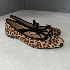 Time And Tru Shoes Leopard Cheetah Patterned Women's Flats with Bow Size 10