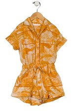 Zimmerman - Girls Orange Palm Print Romper One Piece - Size 1