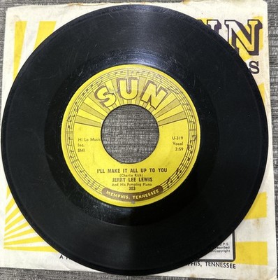 JERRY LEE LEWIS BREAK-UP' /i ll make it all up 7  vinyl - SUN 303 - VG con 